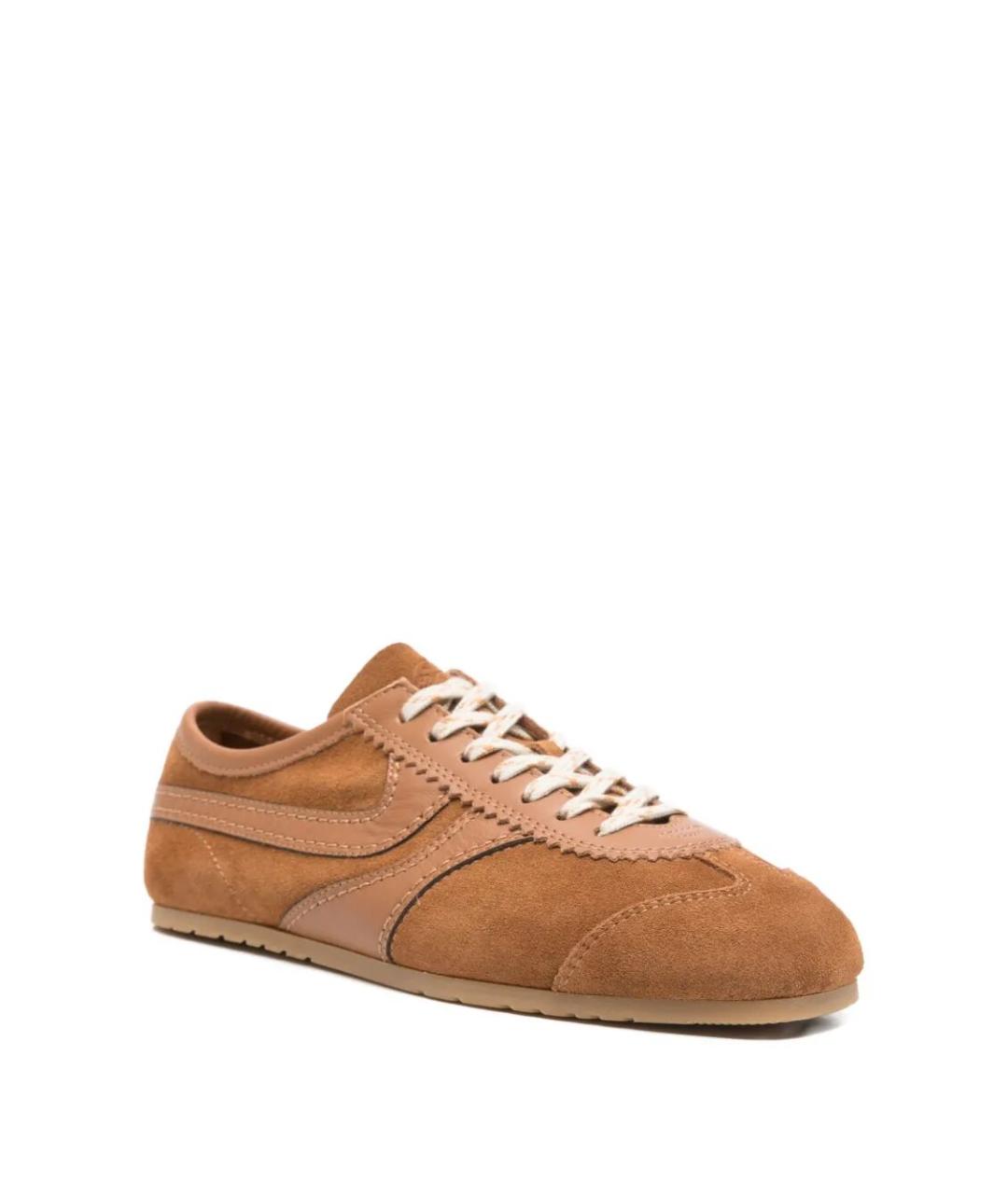 DRIES VAN NOTEN Коричневые замшевые кроссовки, фото 2