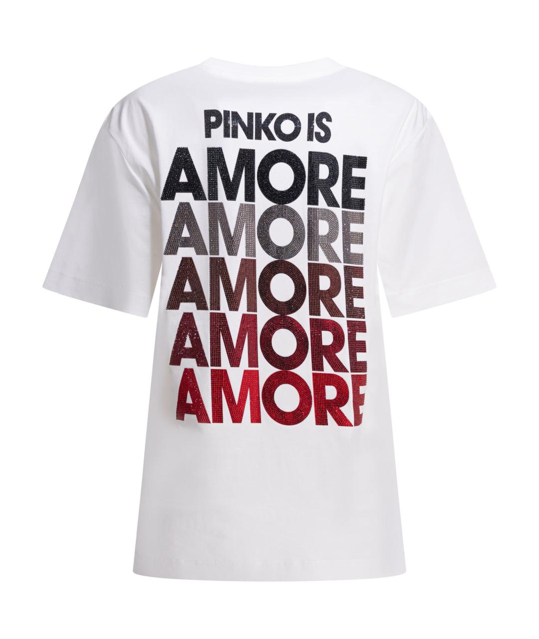 PINKO Белая хлопковая футболка, фото 2