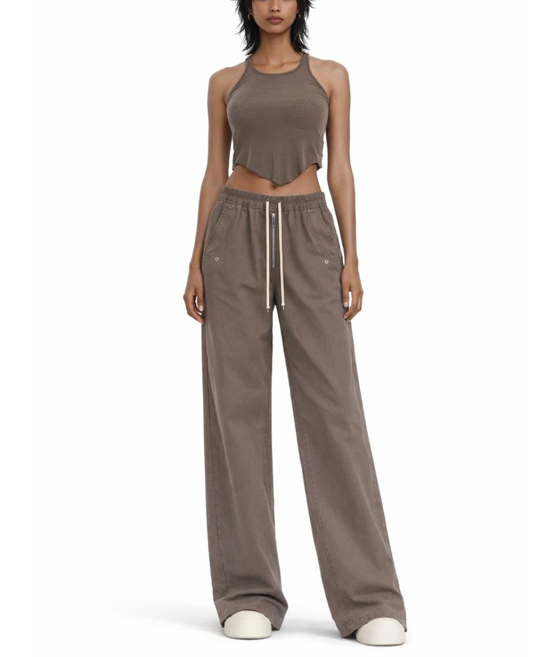 RICK OWENS DRKSHDW Коричневая хлопковая майка, фото 2