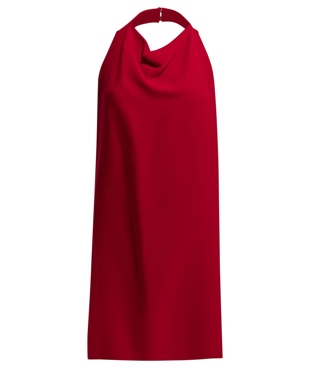 VALENTINO Красное шелковое повседневное платье, фото 1