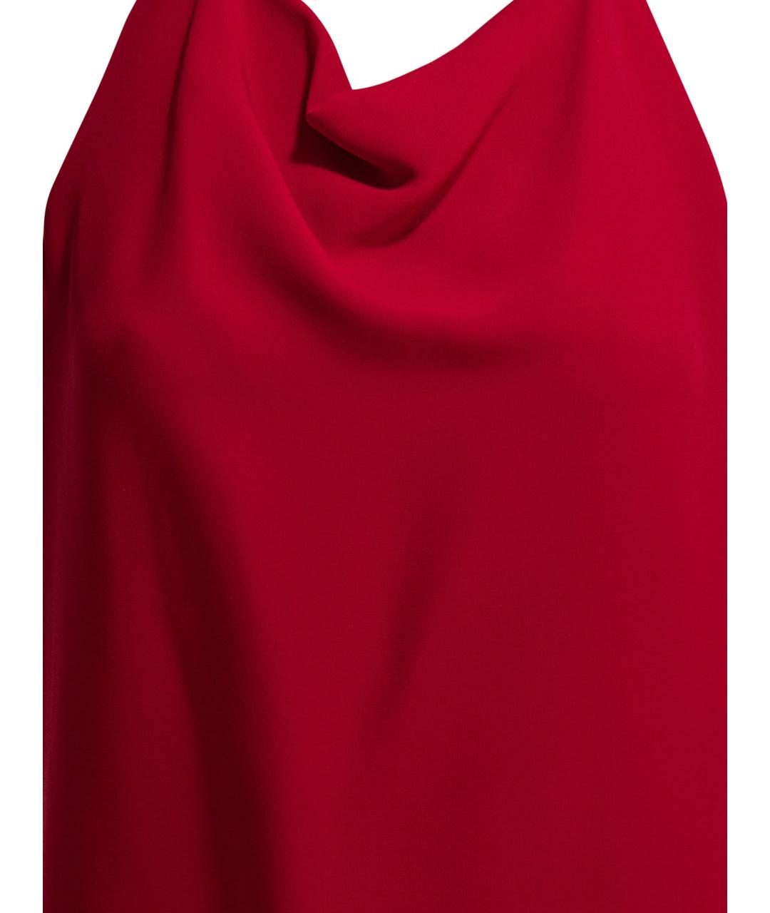VALENTINO Красное шелковое повседневное платье, фото 3