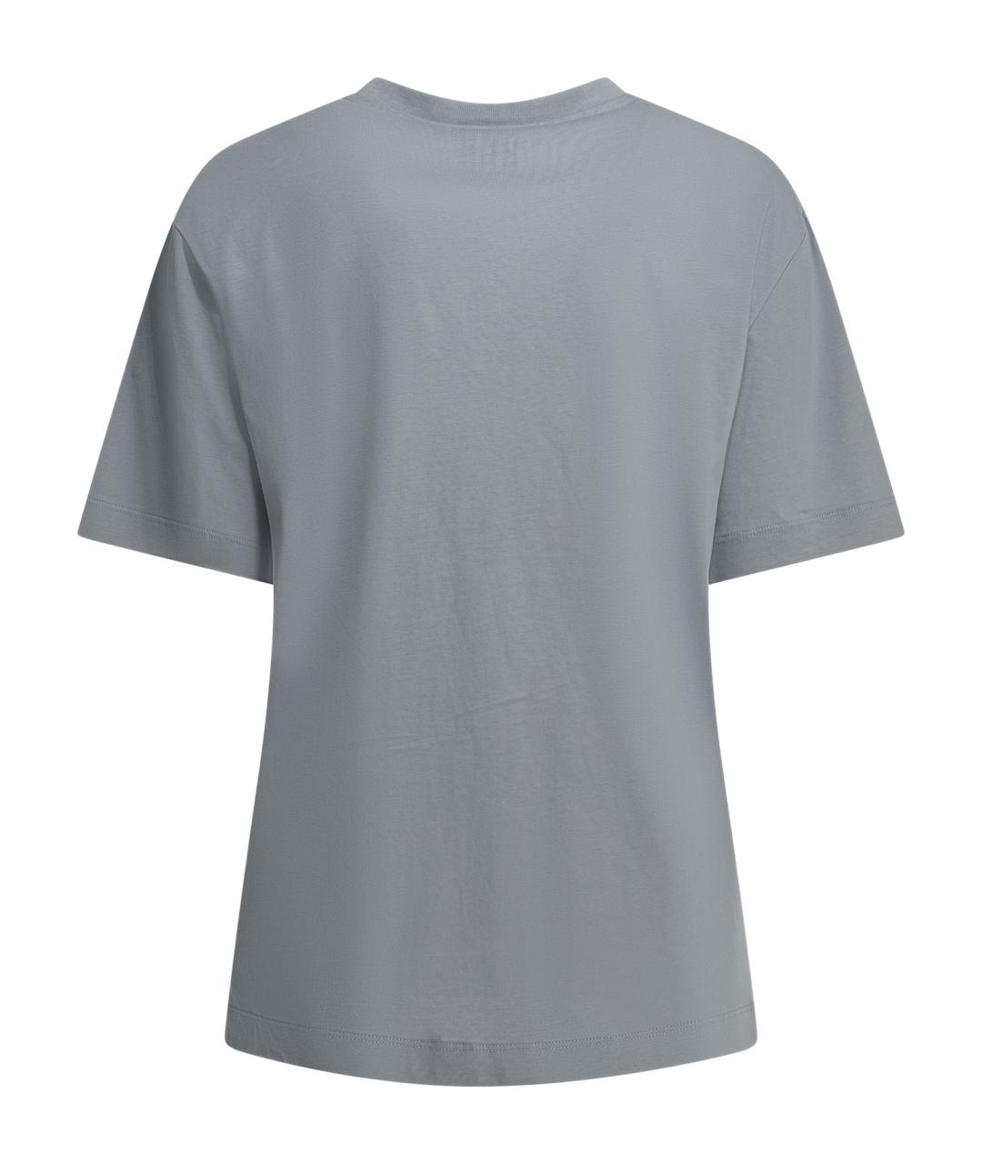 PINKO Голубая хлопковая футболка, фото 2