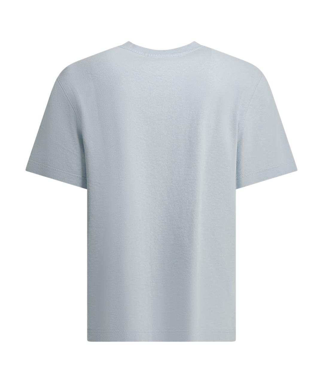 JACQUEMUS Голубая хлопковая футболка, фото 2