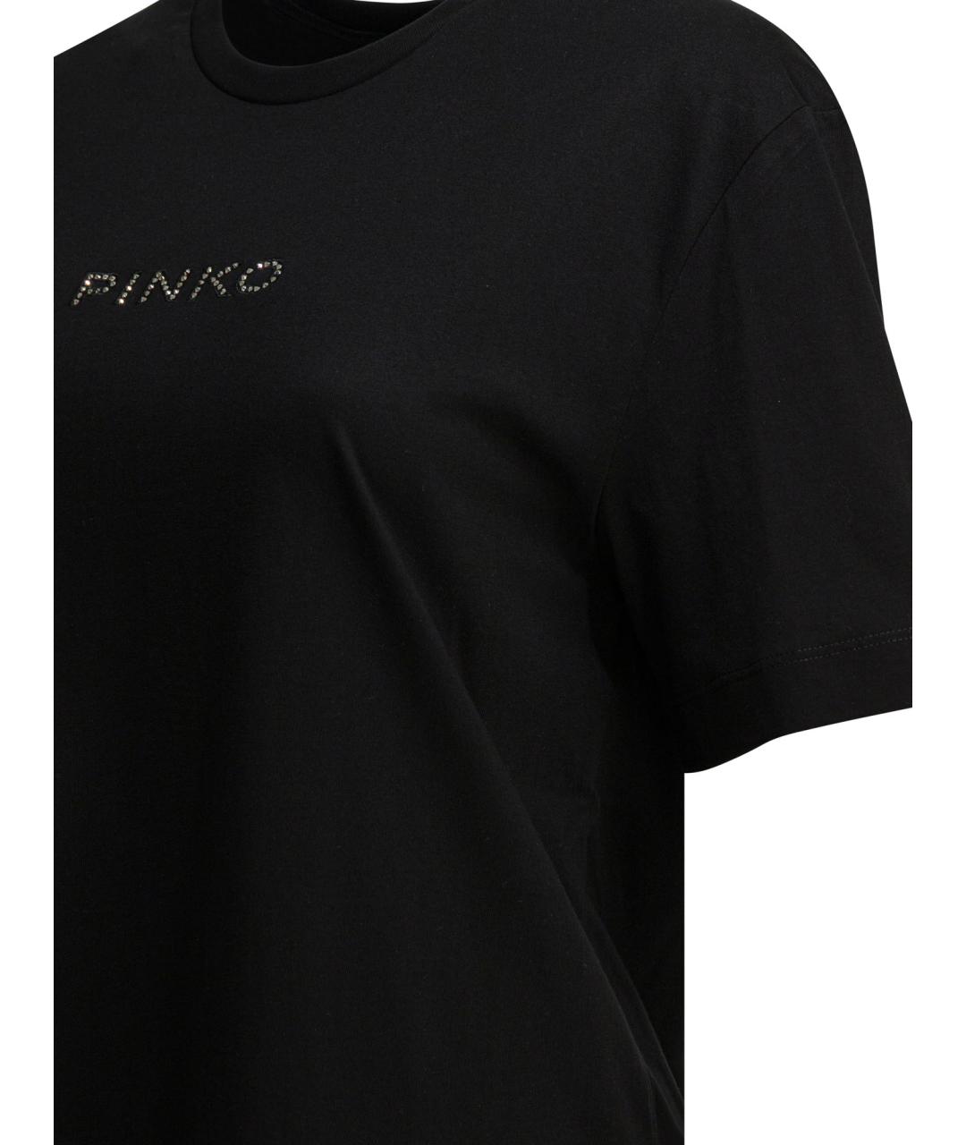 PINKO Черная хлопковая футболка, фото 4