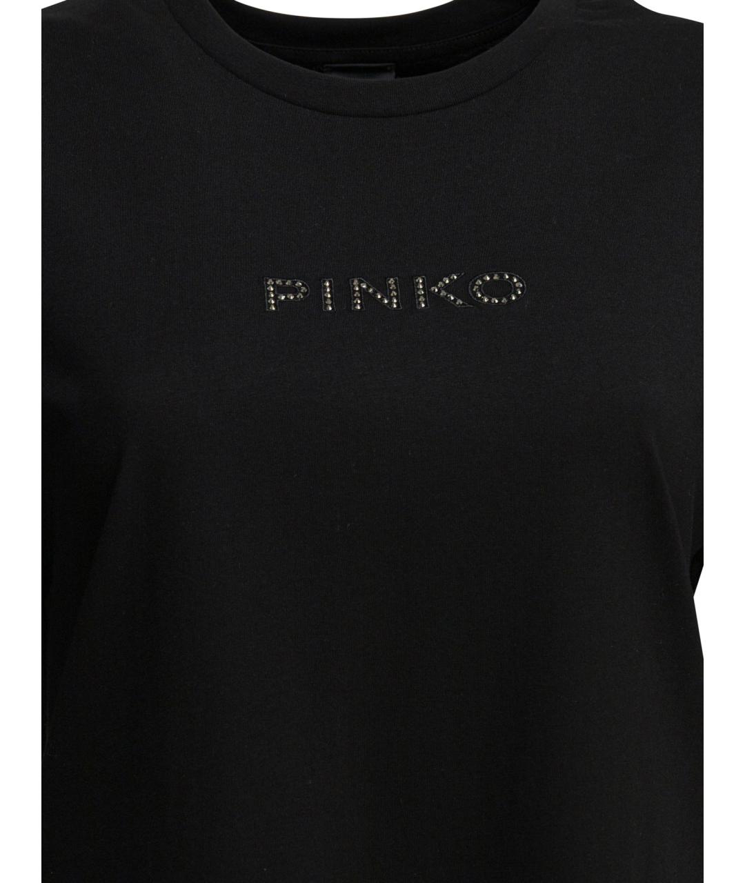PINKO Черная хлопковая футболка, фото 3