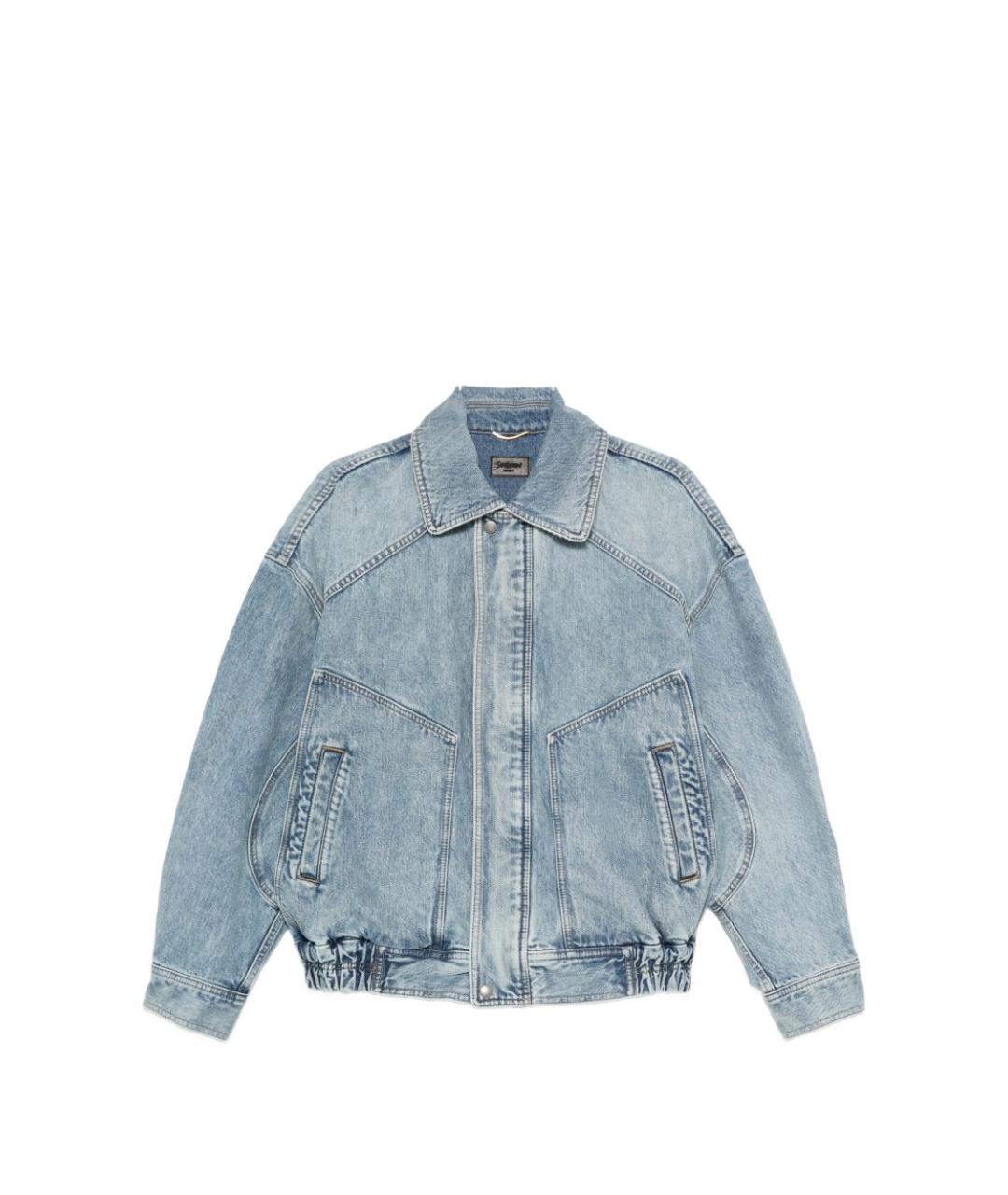 SAINT LAURENT Голубая хлопковая куртка, фото 5