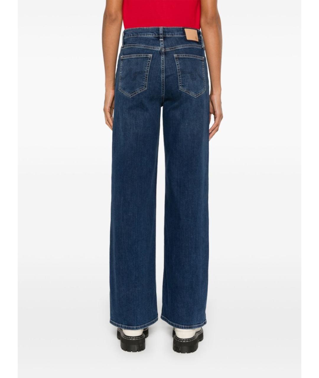 AG JEANS Синие хлопковые прямые джинсы, фото 5