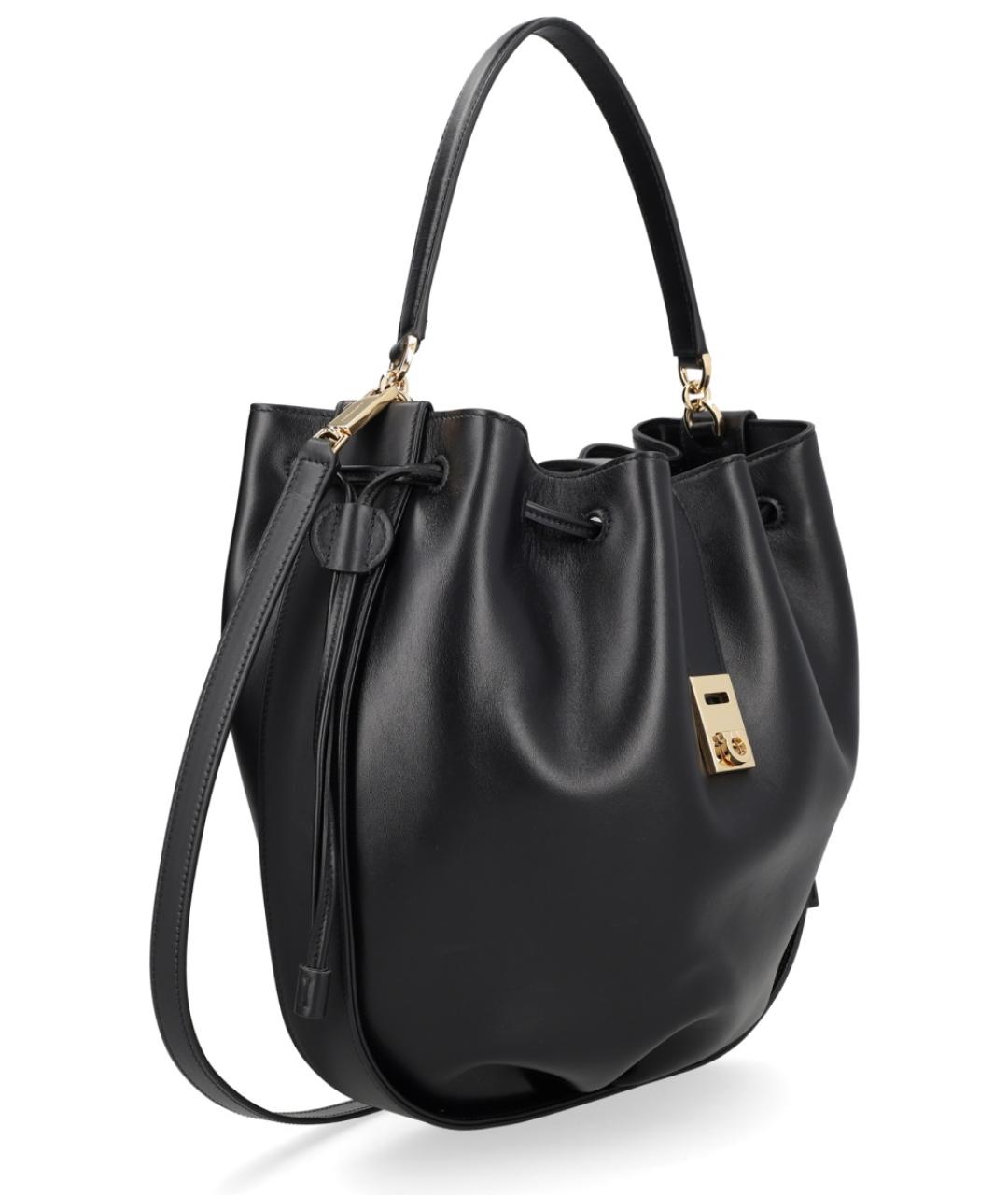 FERRAGAMO Черная кожаная сумка через плечо, фото 3