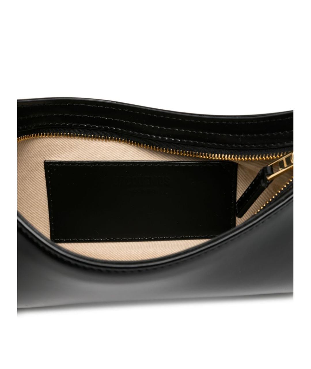 JACQUEMUS Черная кожаная сумка через плечо, фото 5