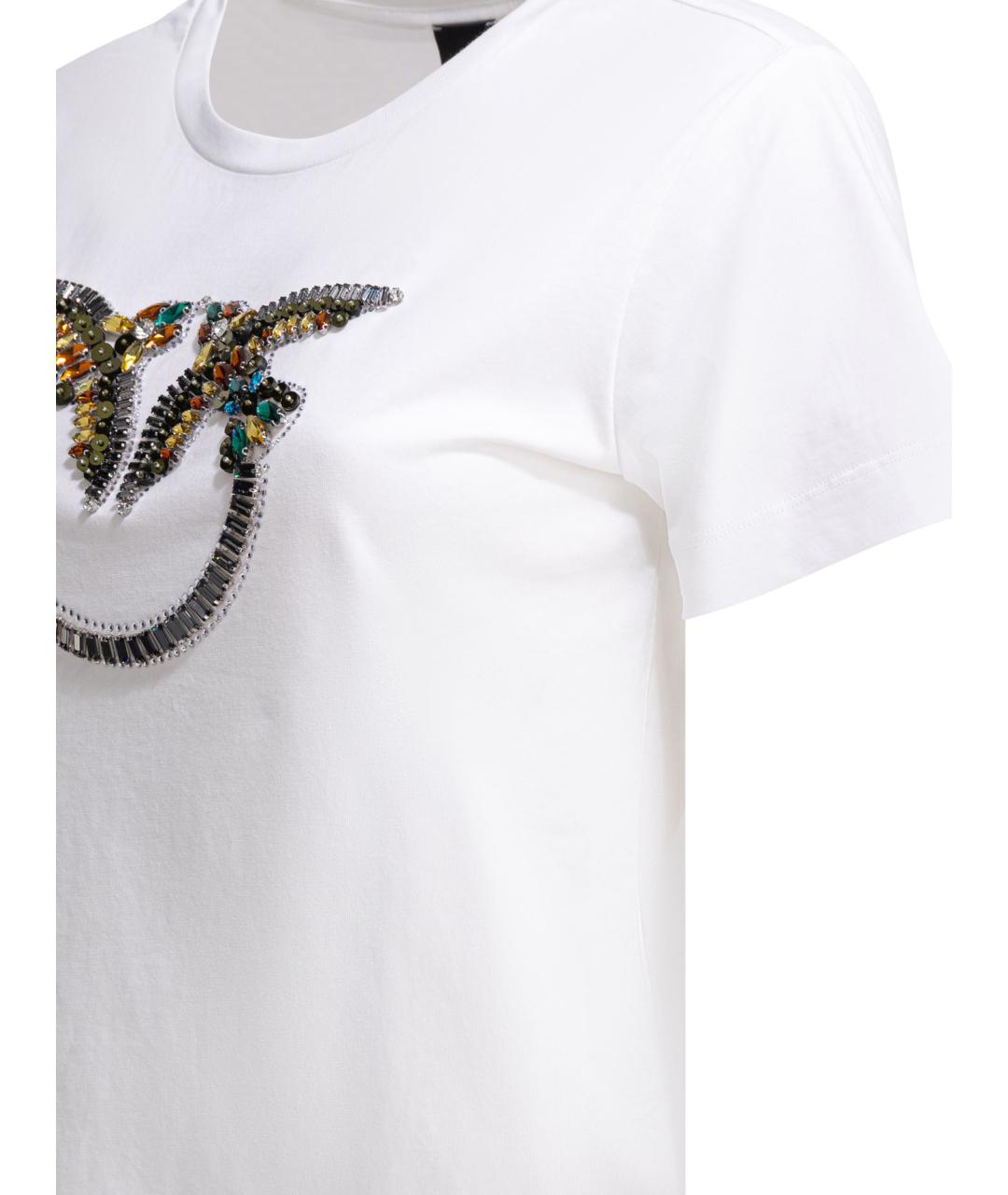 PINKO Белая хлопковая футболка, фото 4