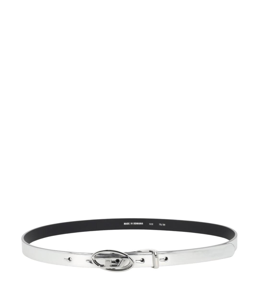 DIESEL Серебрянный кожаный ремень, фото 1