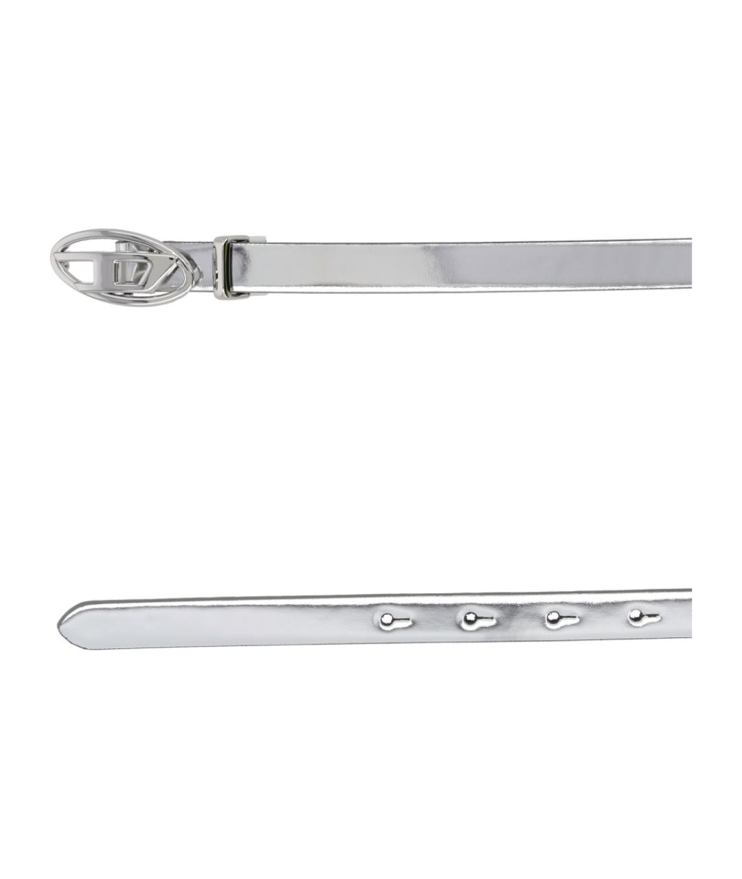 DIESEL Серебрянный кожаный ремень, фото 3