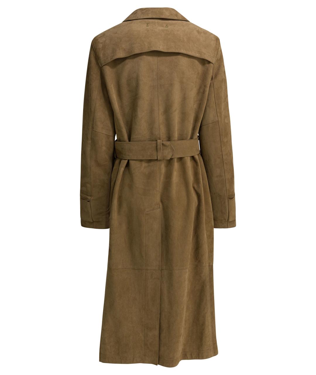 GOLDEN GOOSE DELUXE BRAND Коричневое кожаное пальто, фото 2