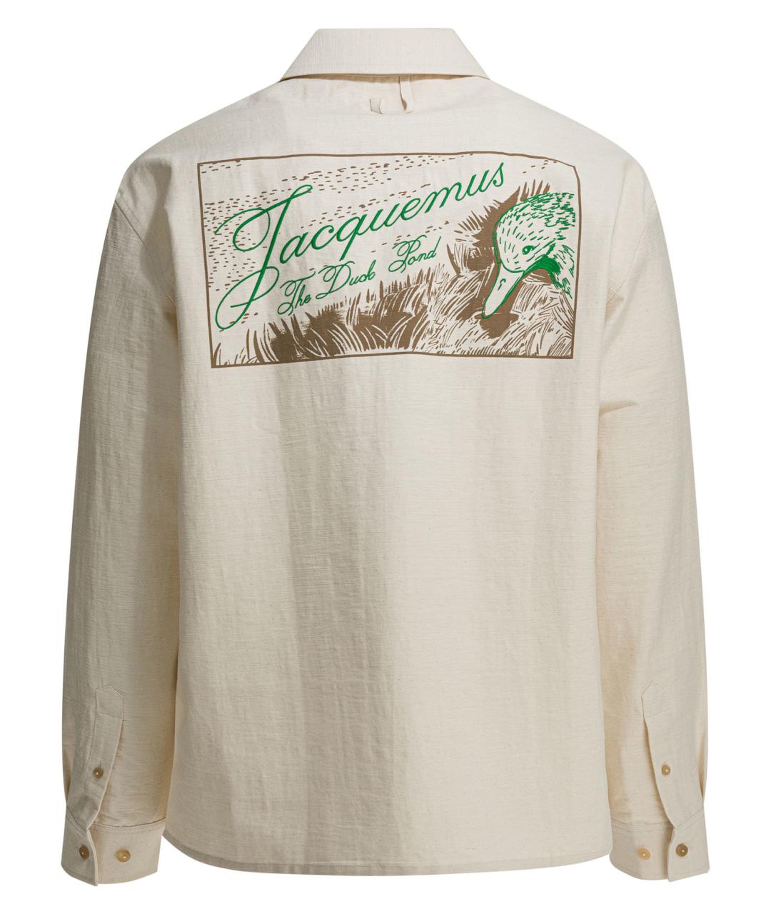 JACQUEMUS Белая хлопковая кэжуал рубашка, фото 2