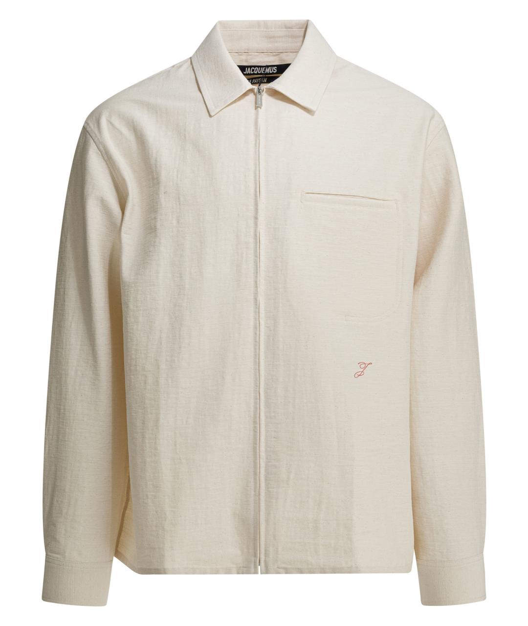 JACQUEMUS Белая хлопковая кэжуал рубашка, фото 1