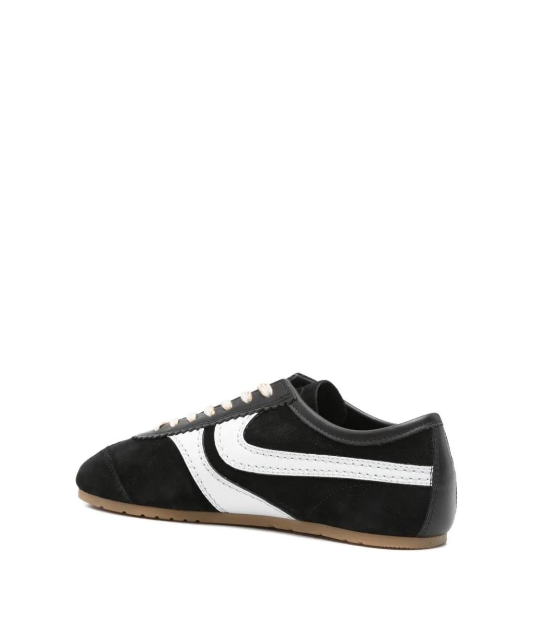 DRIES VAN NOTEN Черные кожаные кроссовки, фото 3