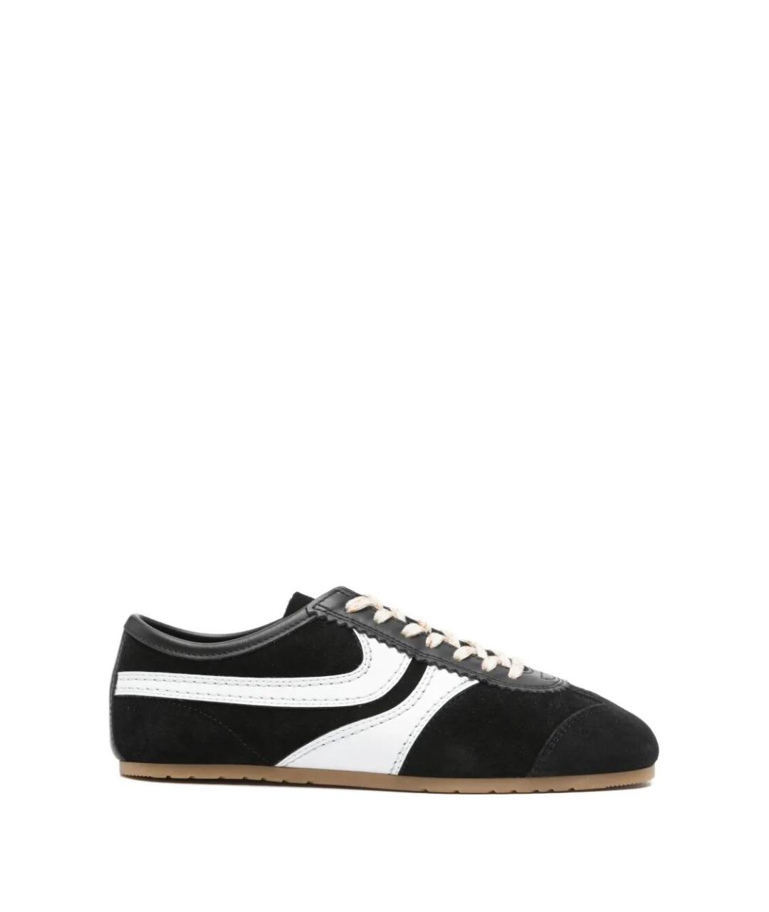 DRIES VAN NOTEN Черные кожаные кроссовки, фото 1