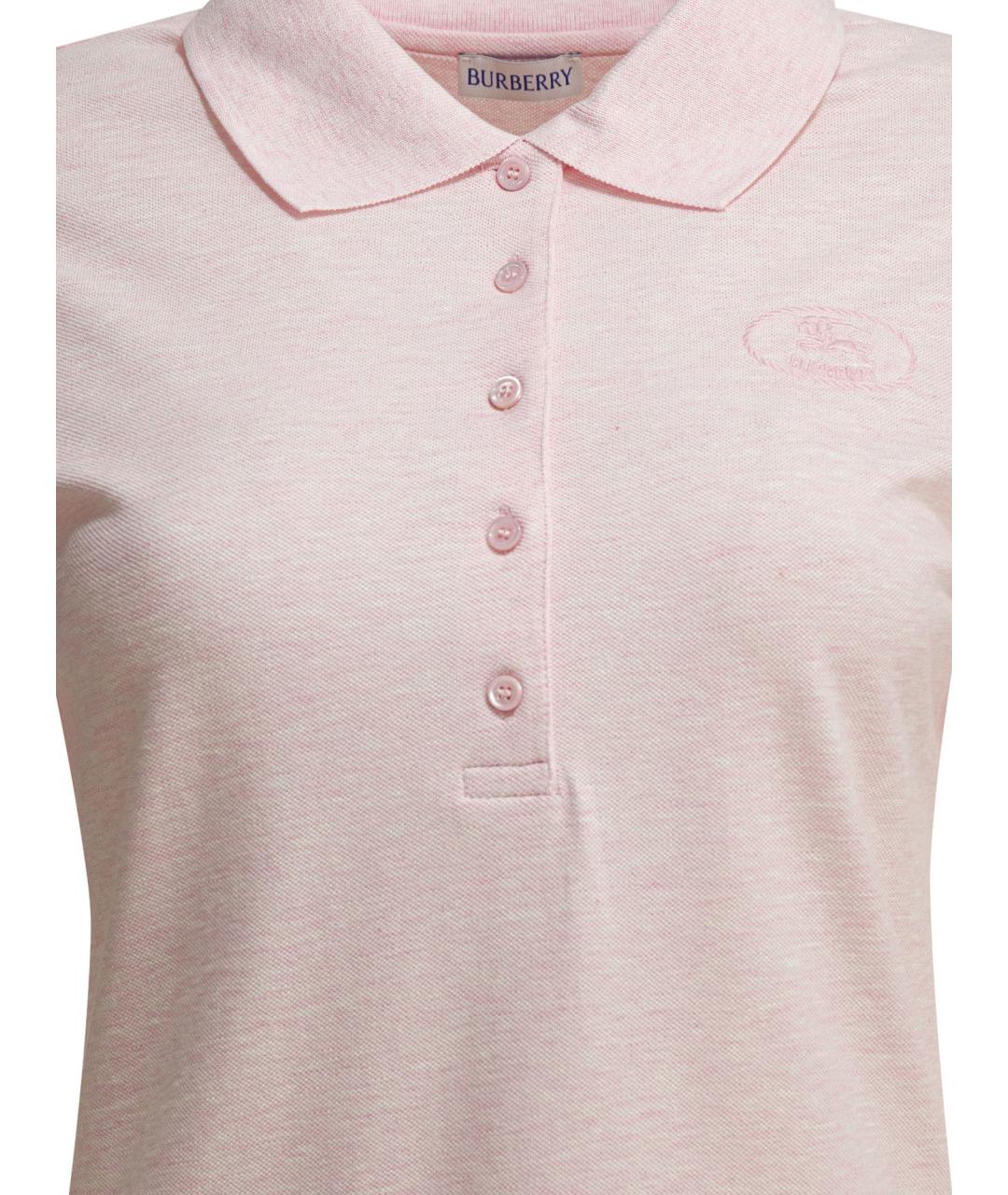 BURBERRY Розовое хлопковое повседневное платье, фото 3