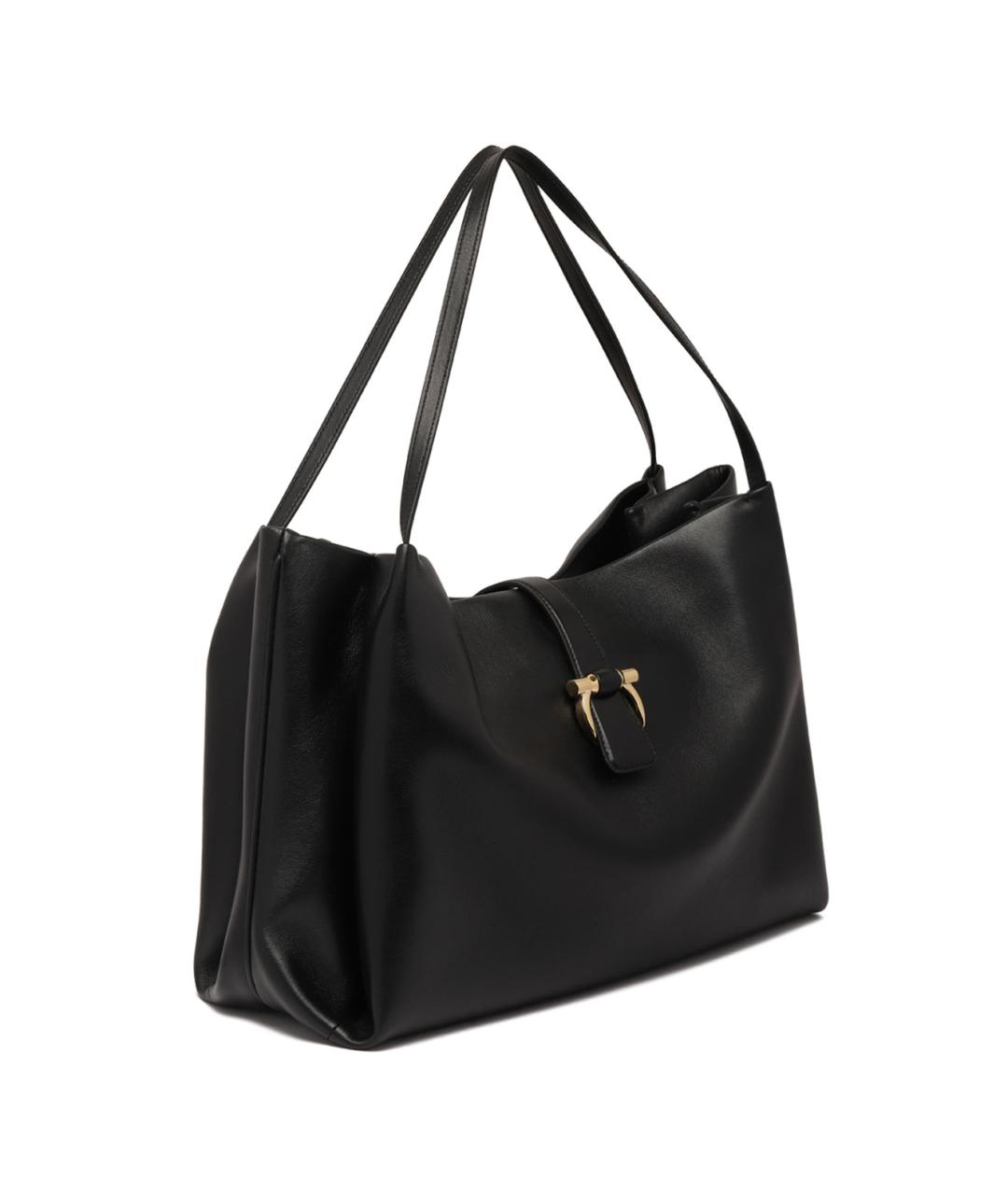 FERRAGAMO Черная кожаная сумка тоут, фото 3