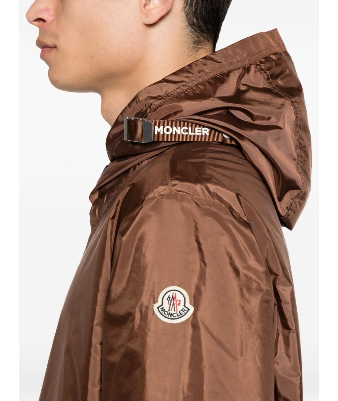 MONCLER Коричневая полиамидовая куртка, фото 4
