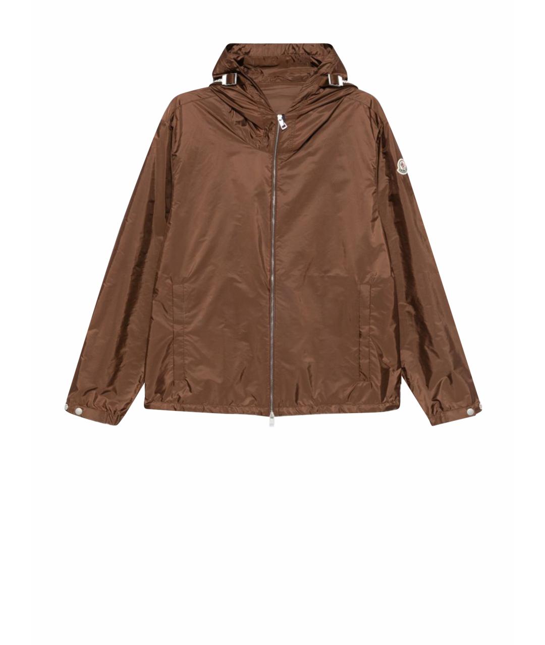 MONCLER Коричневая полиамидовая куртка, фото 1