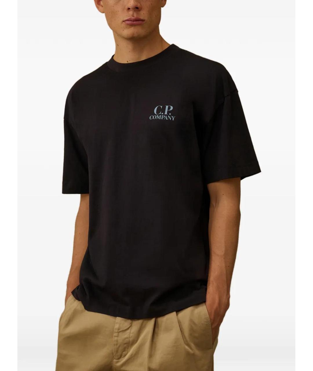 CP COMPANY Темно-синяя хлопковая футболка, фото 3