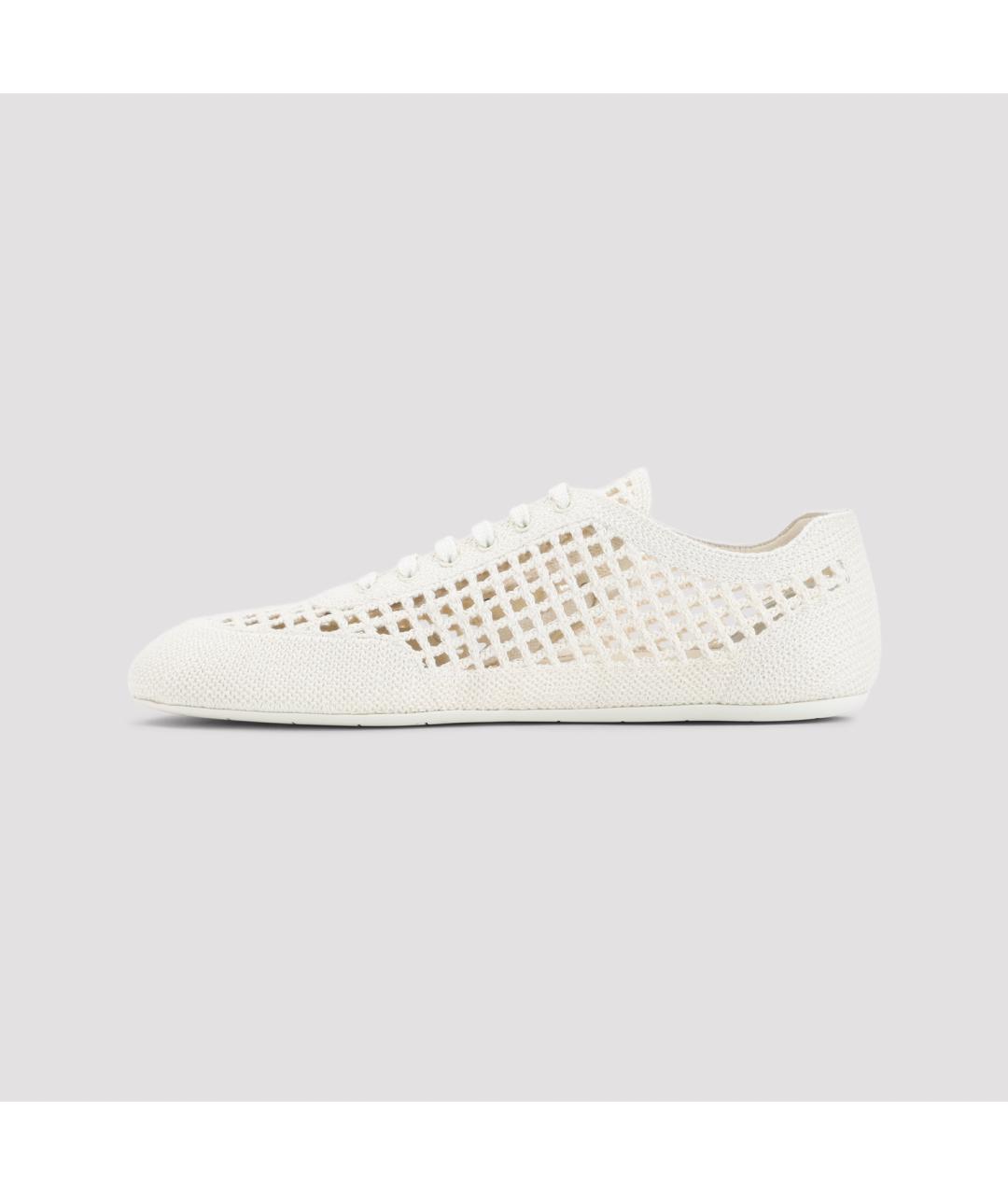 PRADA Белые текстильные кроссовки, фото 3