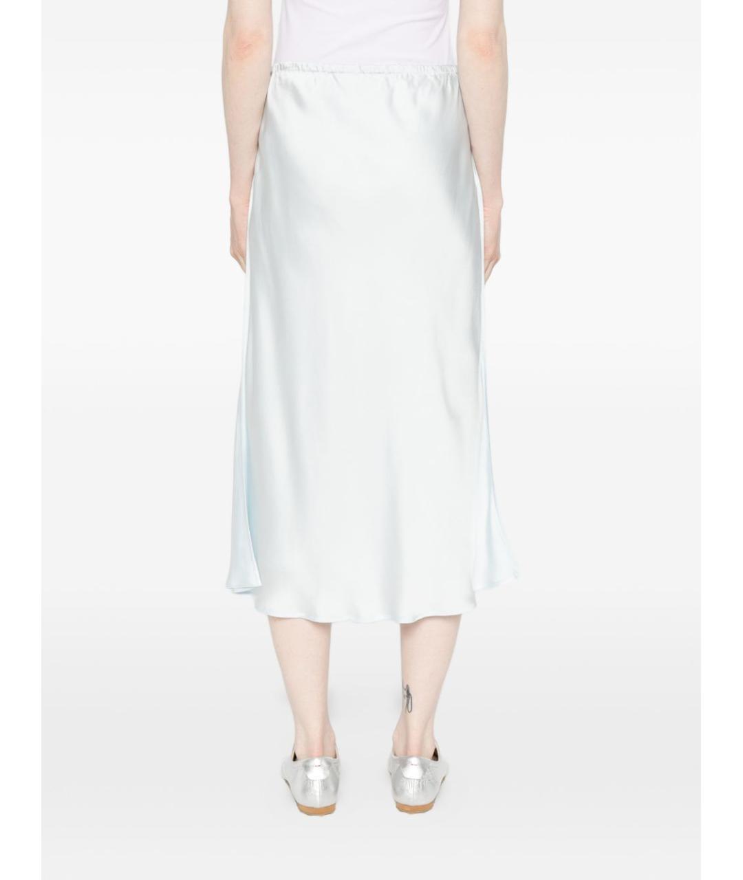 JIL SANDER Синяя вискозная юбка миди, фото 3