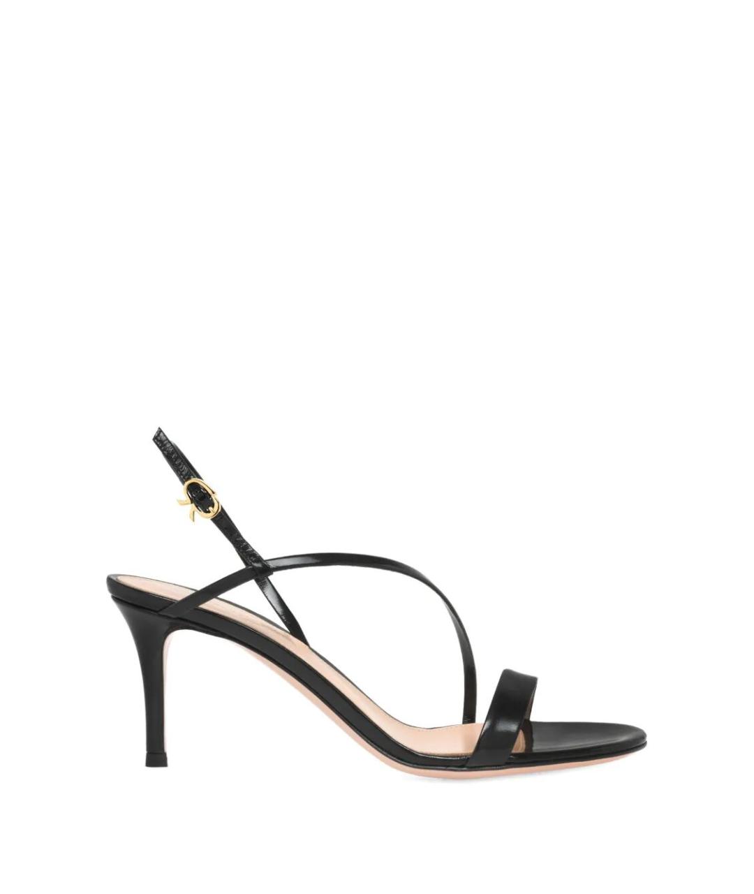 GIANVITO ROSSI Черные кожаные босоножки, фото 1