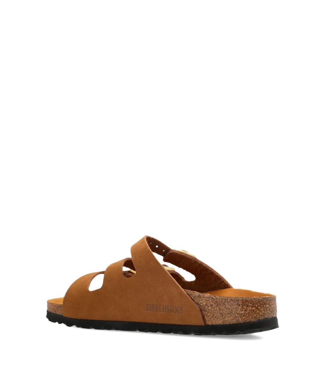 BIRKENSTOCK Коричневые кожаные шлепанцы, фото 4