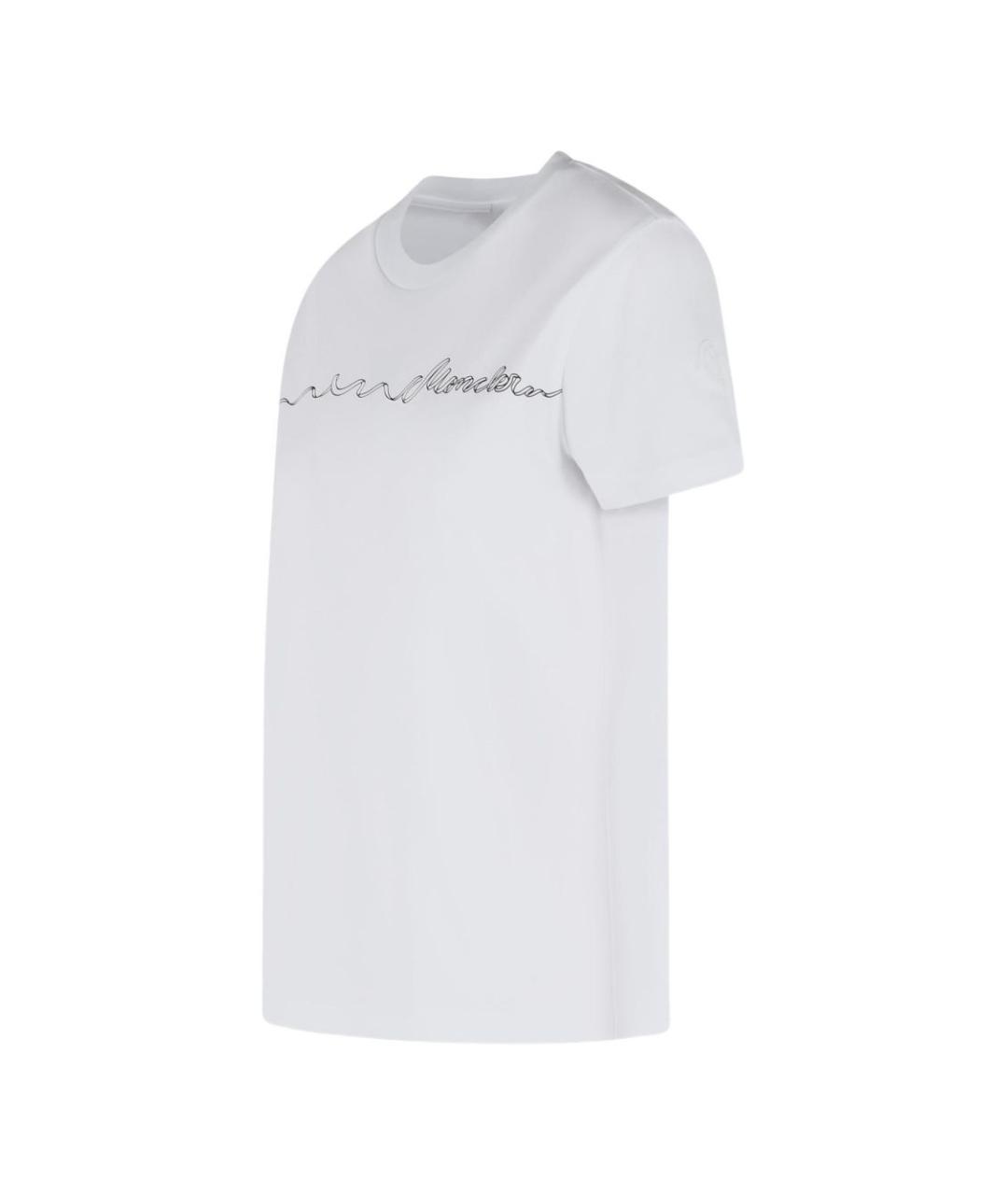 MONCLER Белая хлопковая футболка, фото 2