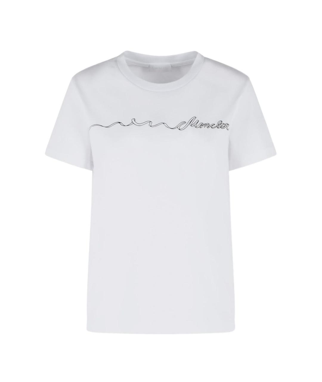 MONCLER Белая хлопковая футболка, фото 1