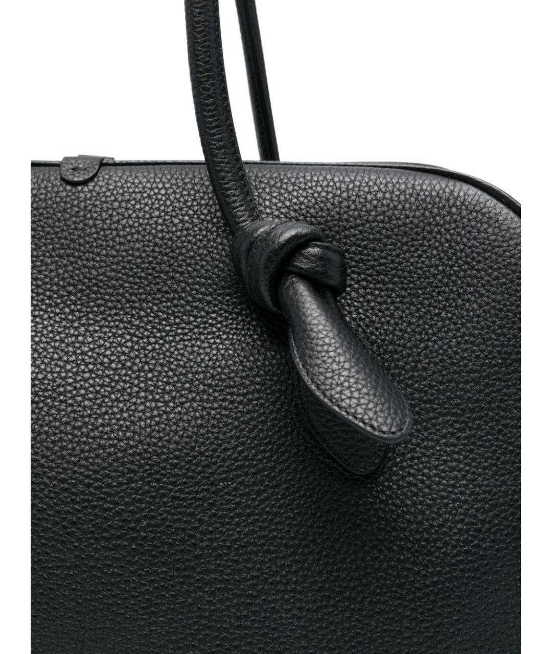 JACQUEMUS Черная кожаная сумка тоут, фото 4