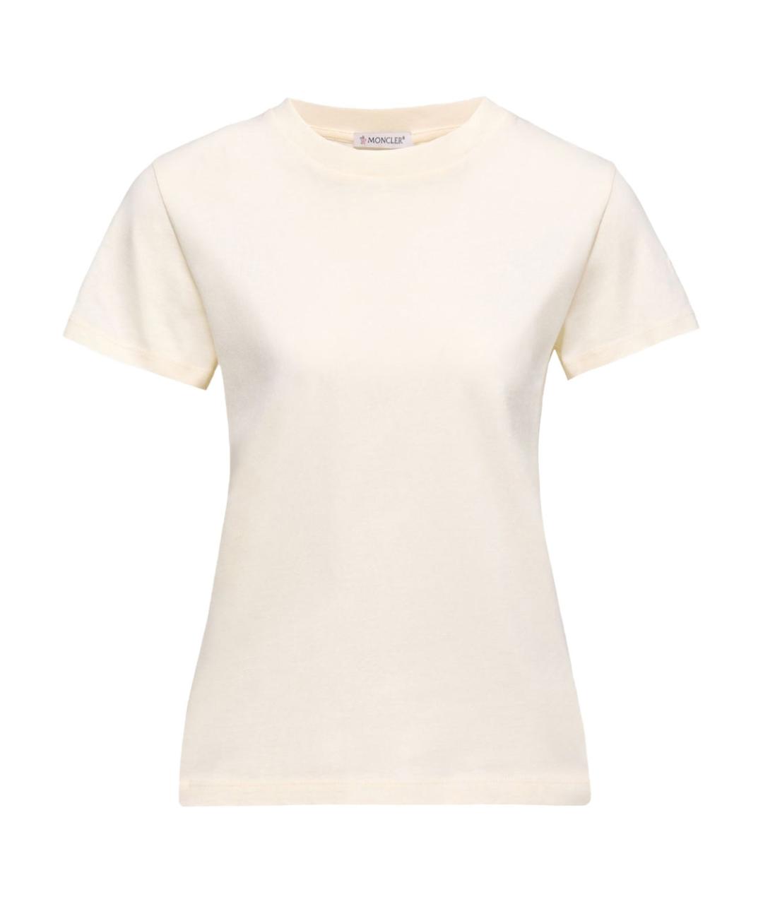 MONCLER Бежевая хлопковая футболка, фото 1