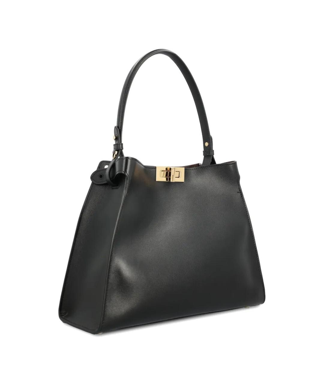 FENDI Черная кожаная сумка тоут, фото 4