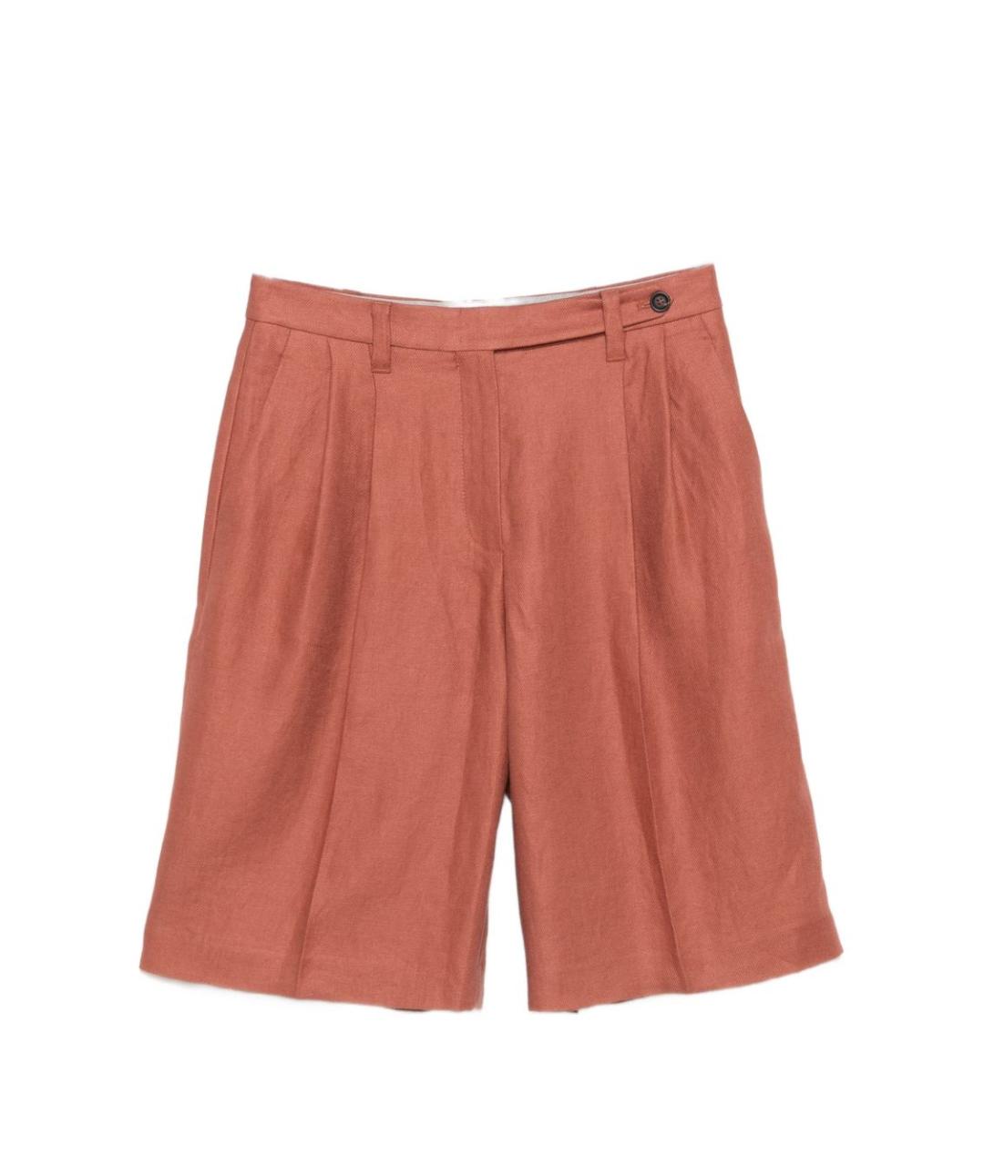 BRUNELLO CUCINELLI Оранжевое льняные шорты, фото 1