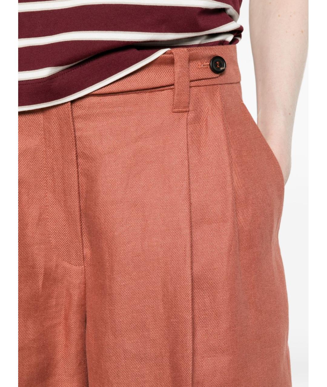 BRUNELLO CUCINELLI Оранжевое льняные шорты, фото 4