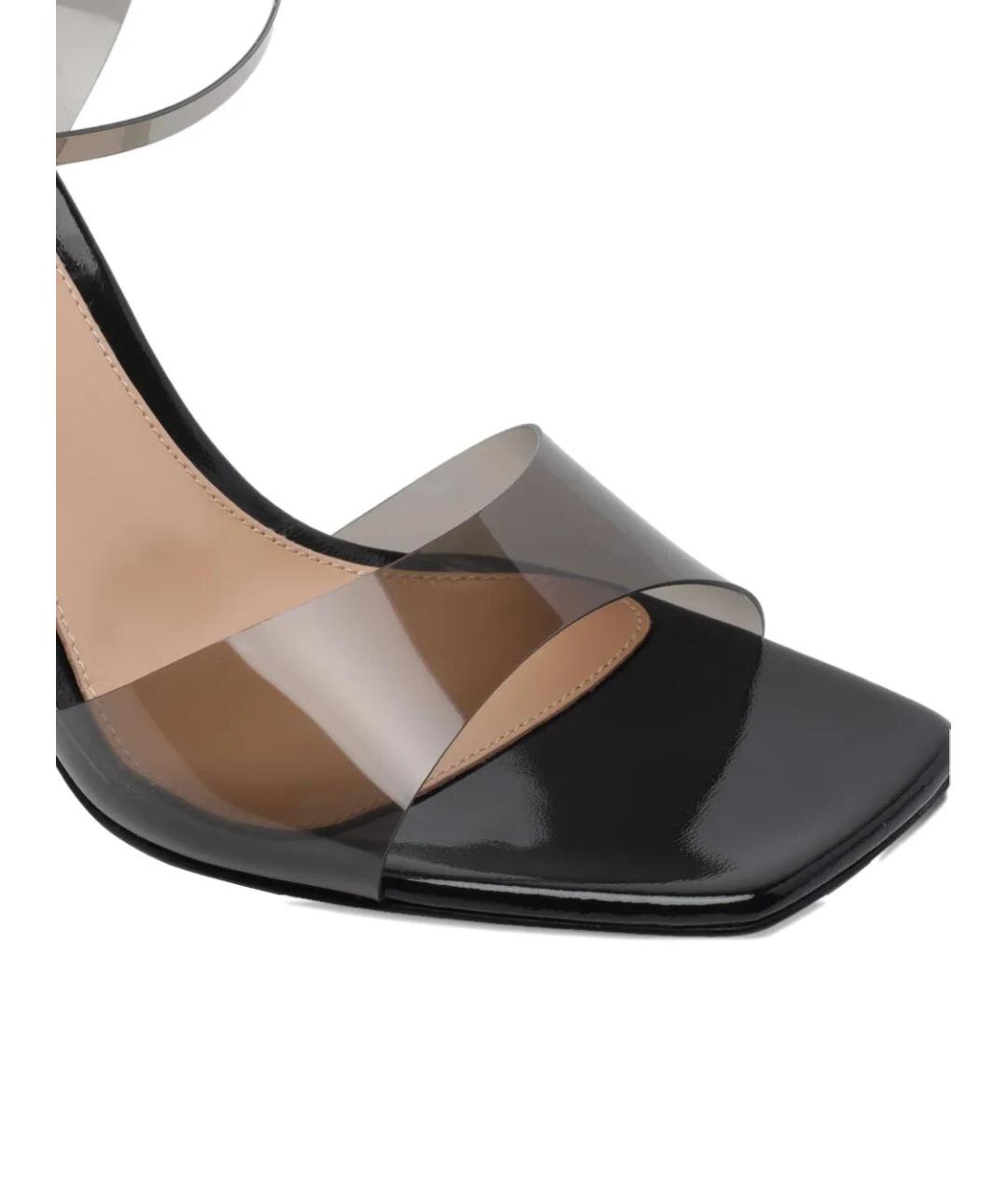 GIANVITO ROSSI Черные кожаные босоножки, фото 4