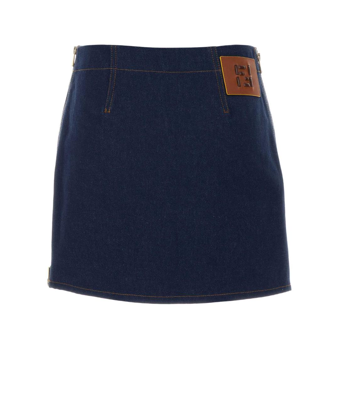 FENDI Синяя хлопковая юбка мини, фото 2