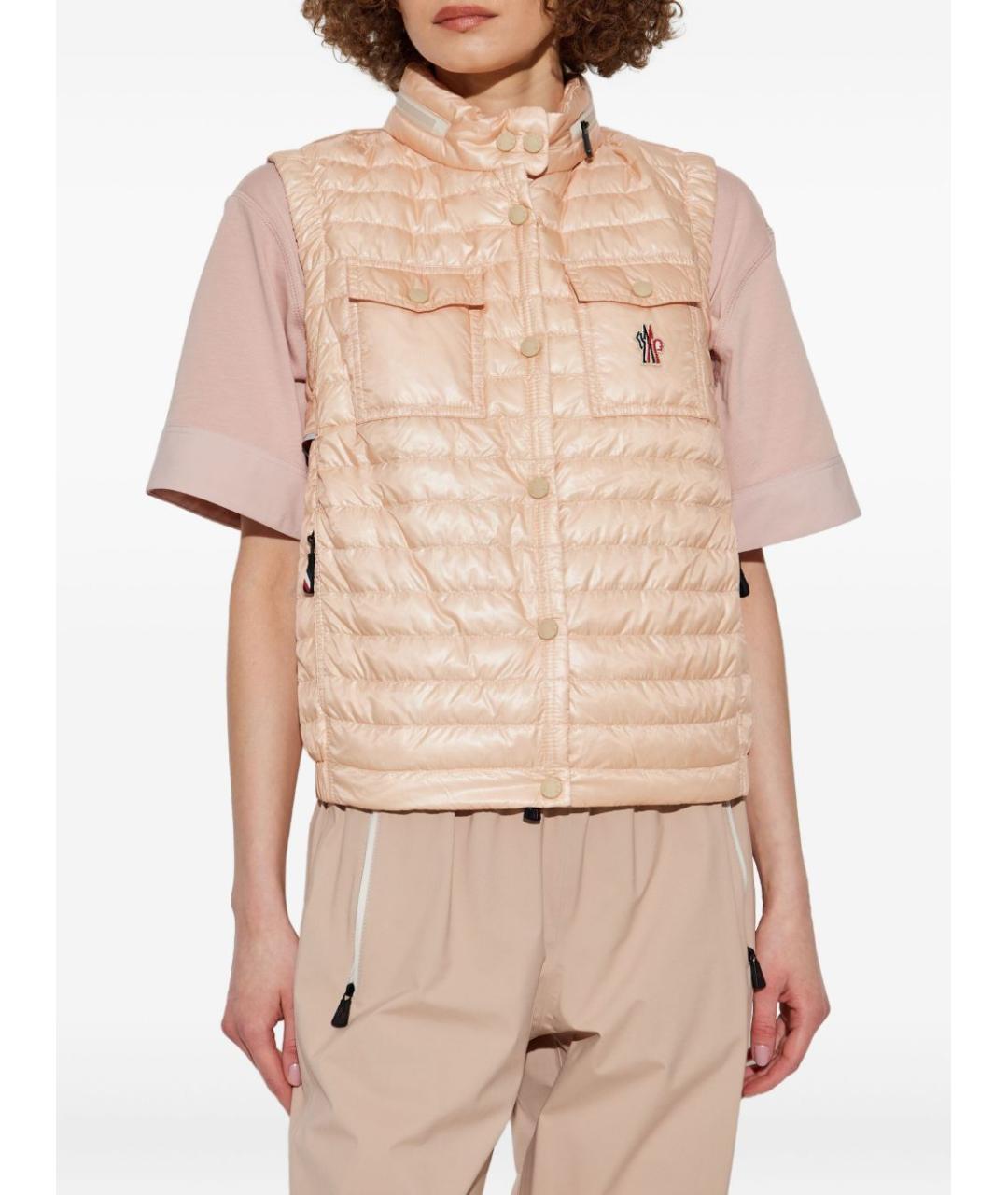 MONCLER Розовый полиамидовый жилет, фото 3