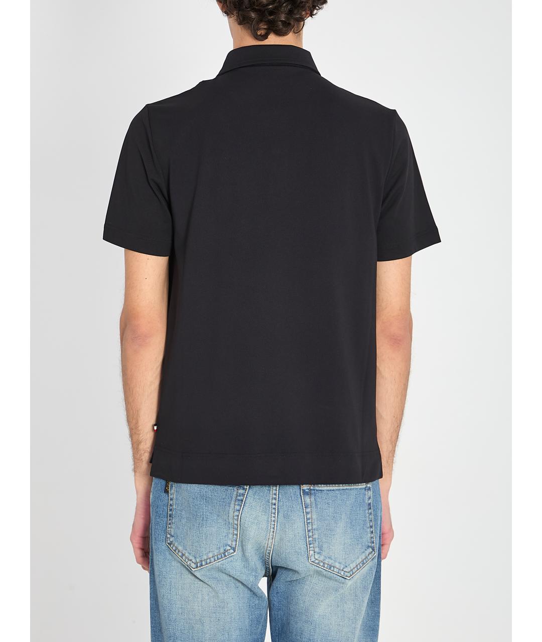 MONCLER Черное поло с коротким рукавом, фото 3