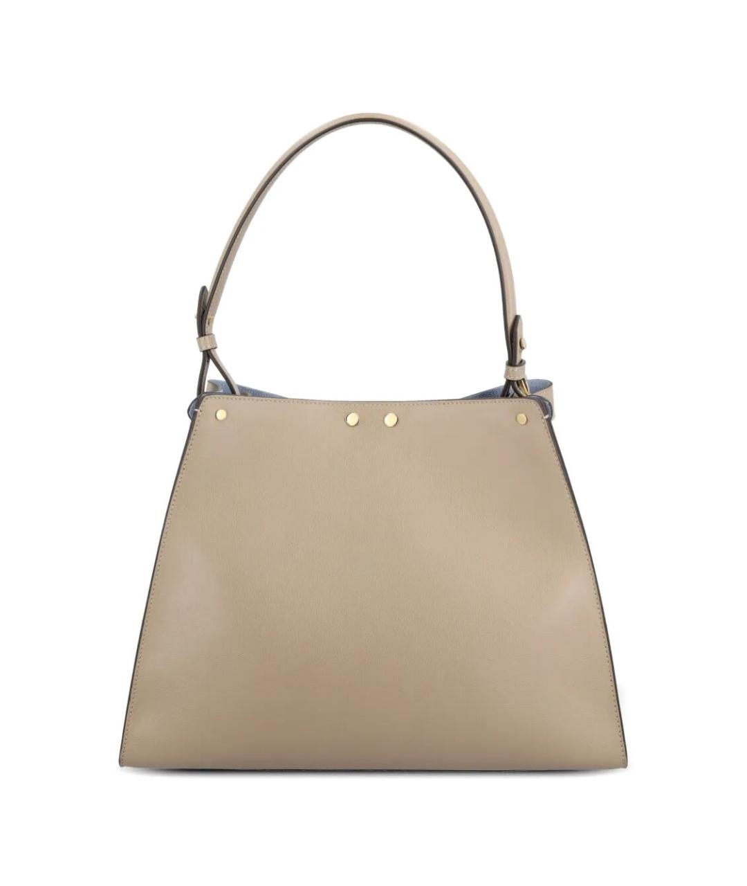 FENDI Бежевая кожаная сумка тоут, фото 5