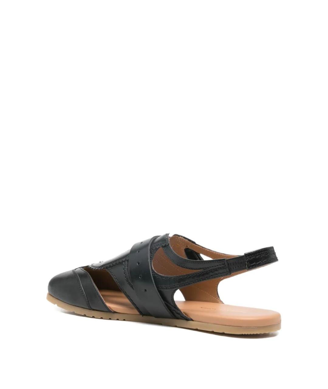 DRIES VAN NOTEN Черные кожаные сандалии, фото 4