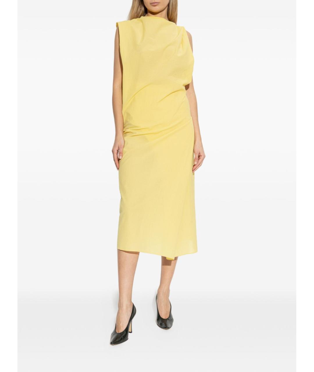 JACQUEMUS Желтое хлопковое повседневное платье, фото 2
