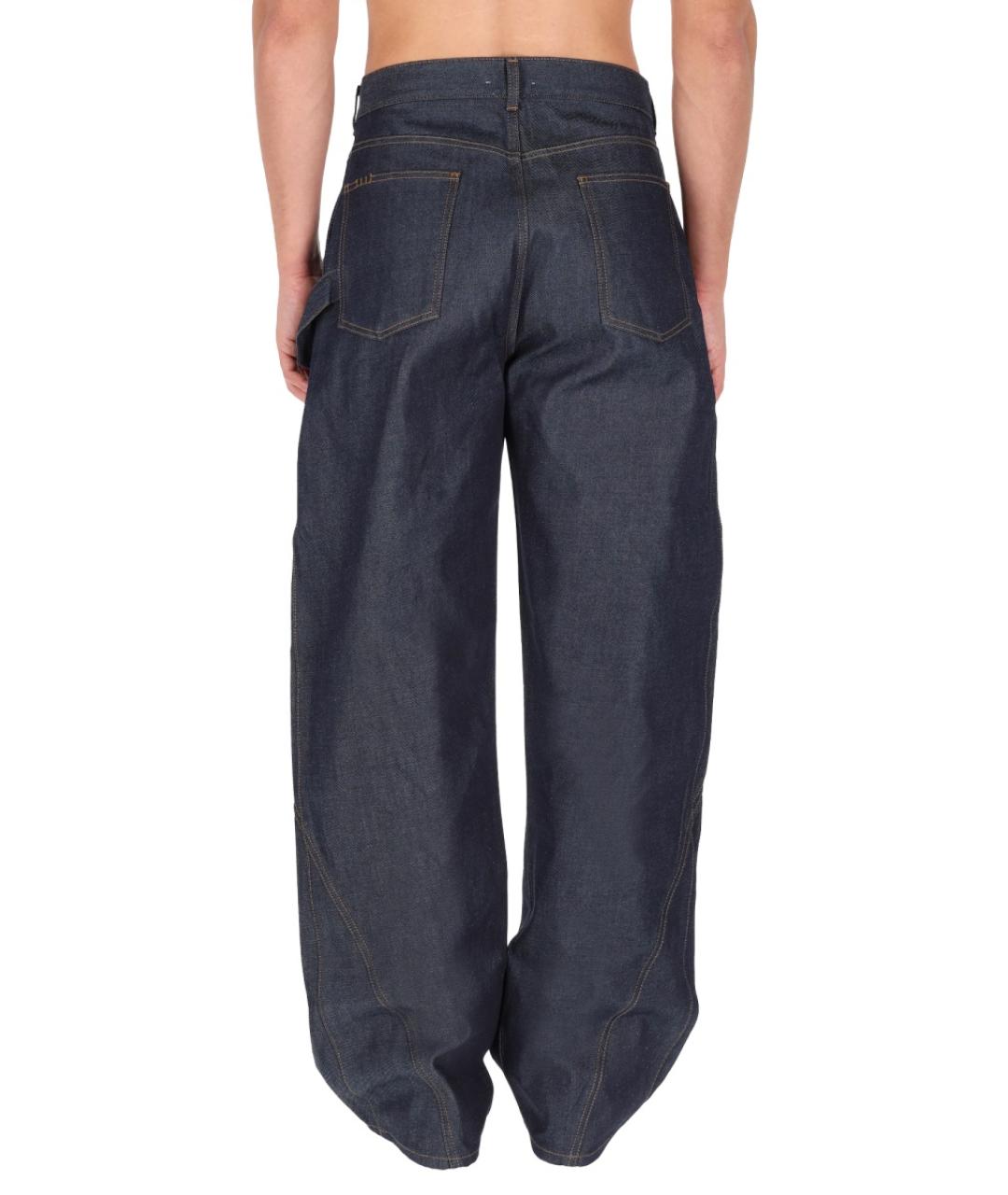 J.W.ANDERSON Темно-синие хлопковые прямые джинсы, фото 4