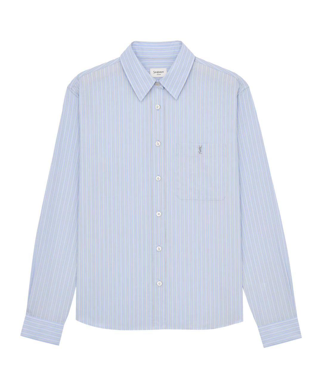 SAINT LAURENT Синяя хлопковая рубашка, фото 1