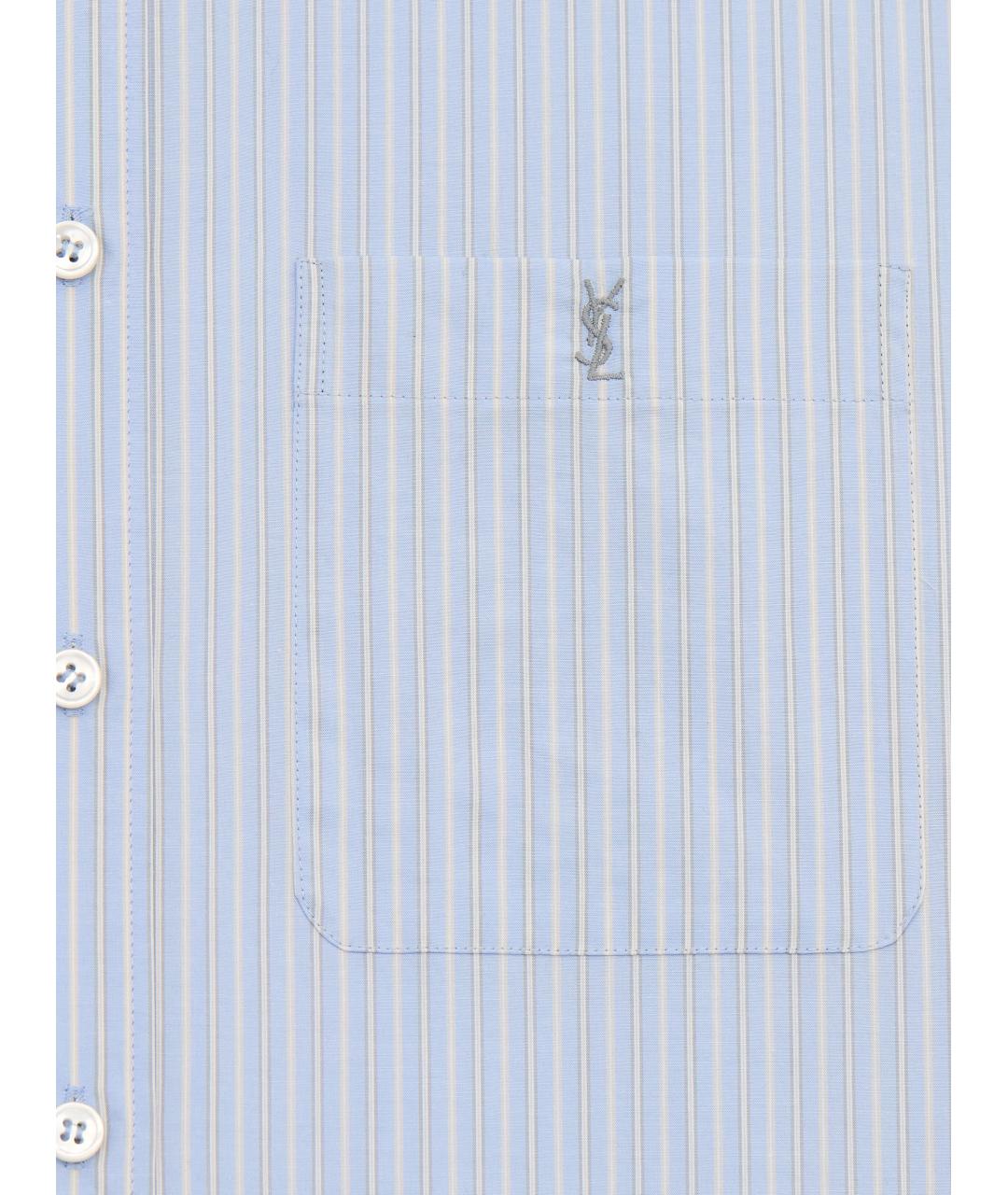 SAINT LAURENT Синяя хлопковая рубашка, фото 3