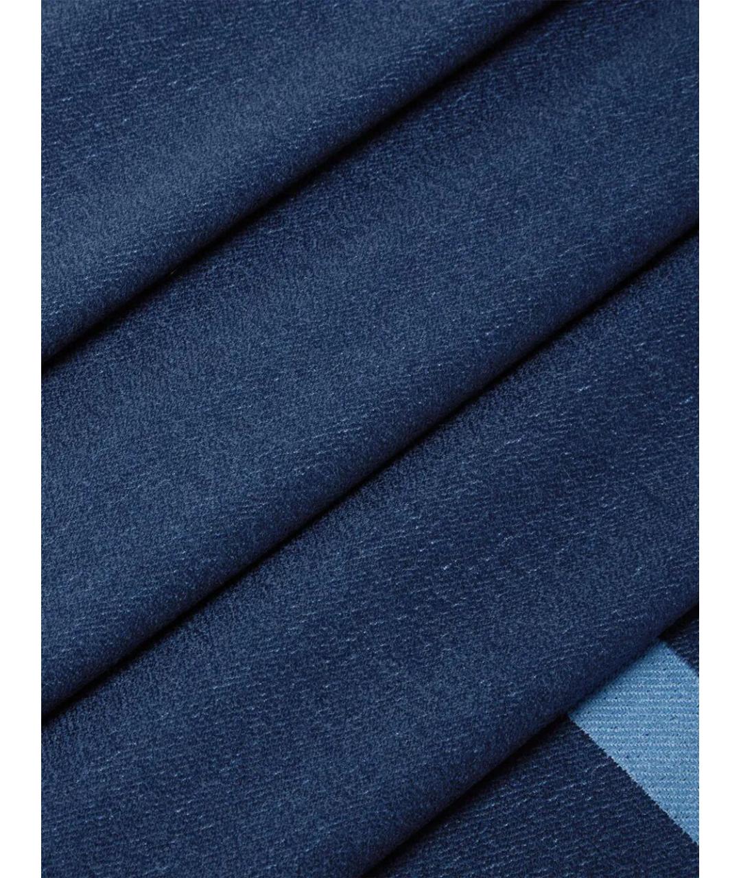 FENDI Синий шерстяной шарф, фото 3