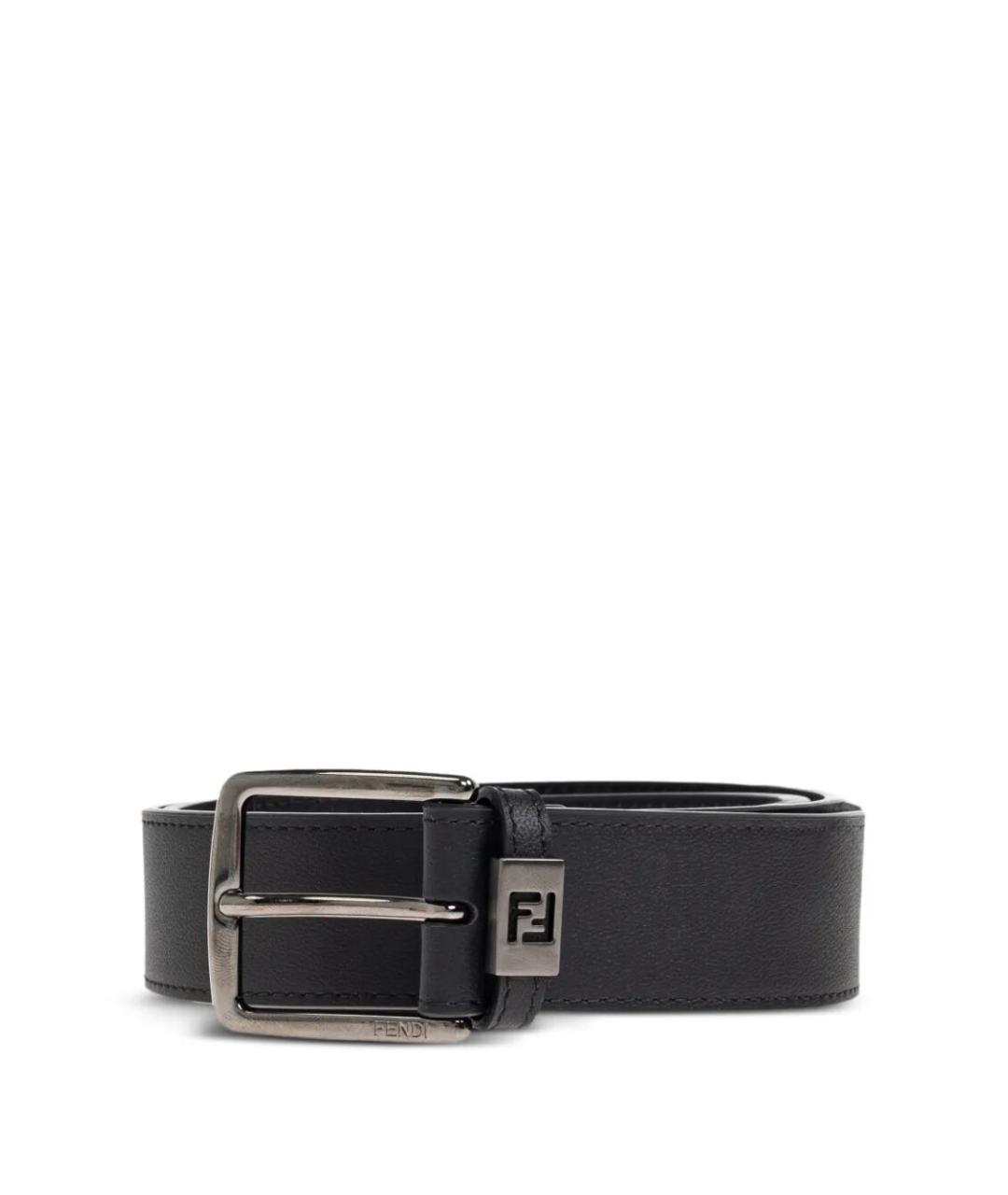 FENDI Черный кожаный ремень, фото 1