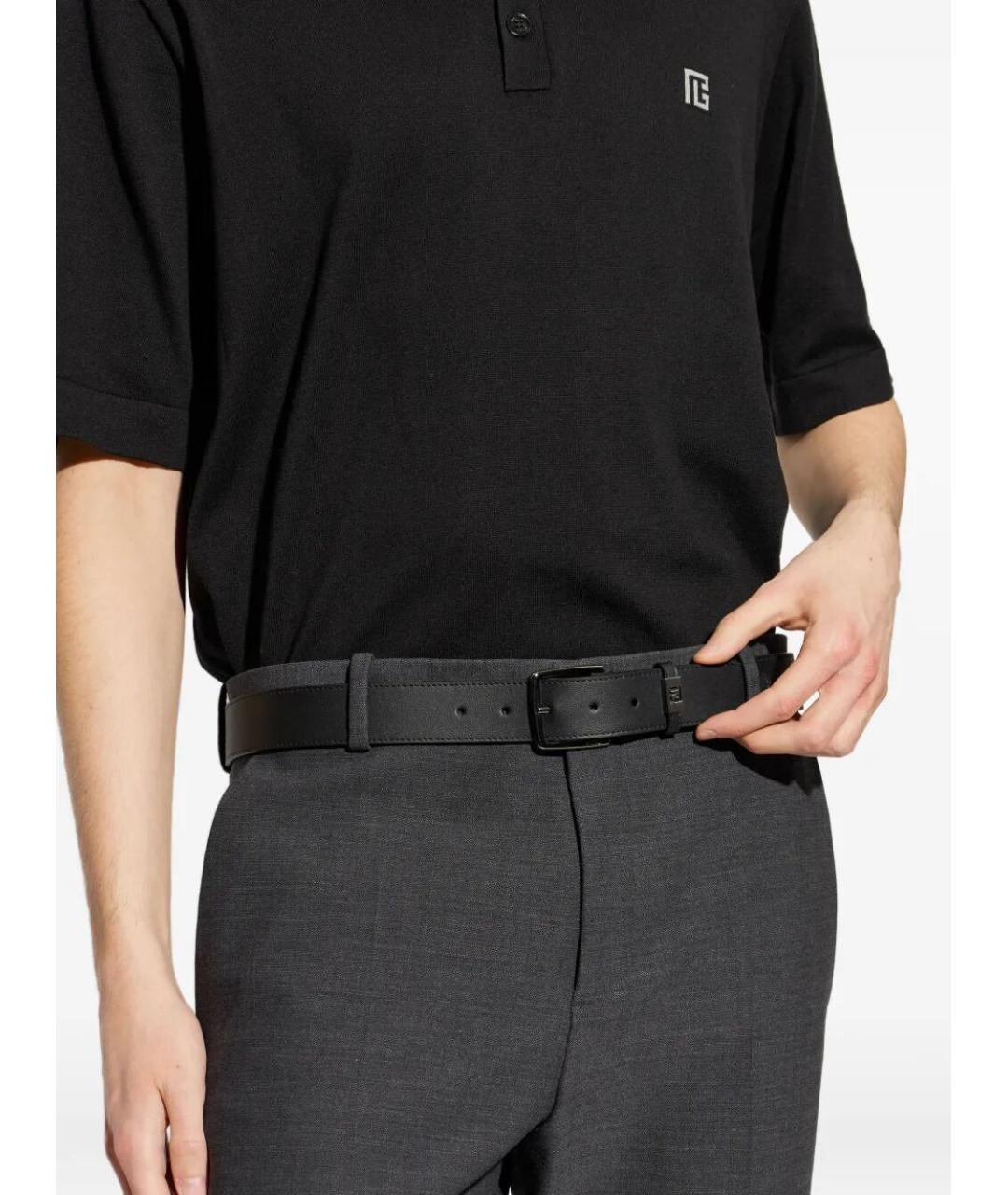 FENDI Черный кожаный ремень, фото 2